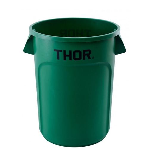 166L Thor Commercial Round Plastic Bin - Green 