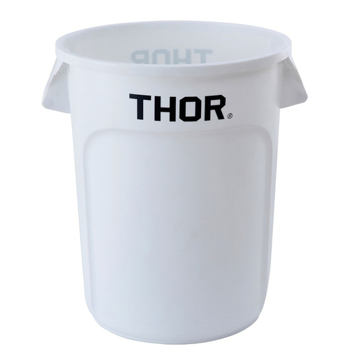 166L Thor Commercial Round Plastic Bin - White 