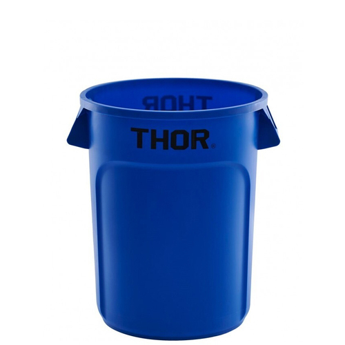 208L Thor Commercial Round Plastic Bin - Blue 