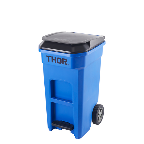 120L Step-On Roll-out Pedal Bin - Blue 52.0CM X 66.3CM X 94.0CM H