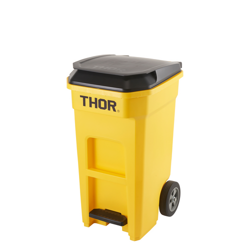120L Step-On Roll-out Pedal Bin - Yellow 52.0CM X 66.3CM X 94.0CM H