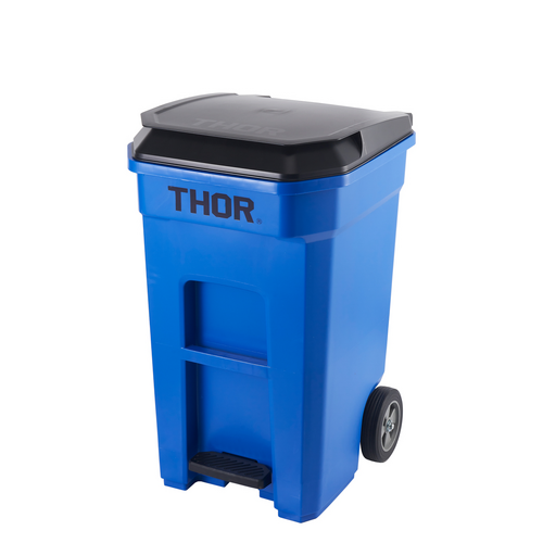 190L Step-On Roll-out Pedal Bin - Blue 62.1CM X 72.8CM X 100.5CM H