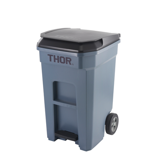 190L Step-On Roll-out Pedal Bin - Grey 62.1CM X 72.8CM X 100.5CM H
