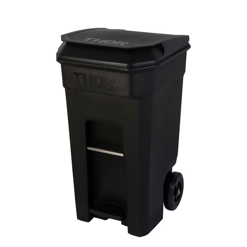 240L Step-On Roll-out Pedal Bin - Black 64.5CM X 76.0CM X 115.0CM H