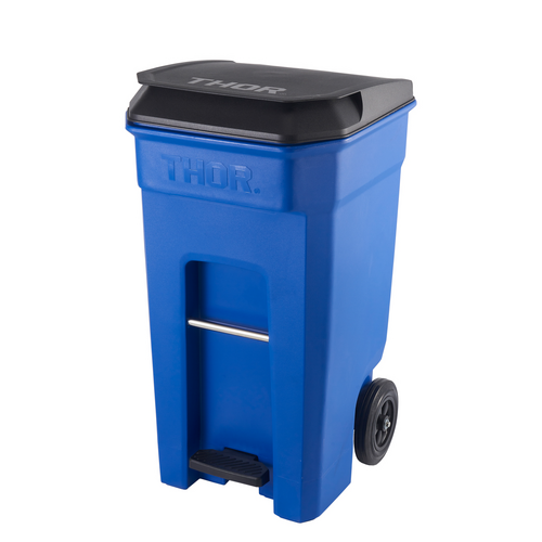 240L Step-On Roll-out Pedal Bin - Blue 64.5CM X 76.0CM X 115.0CM H