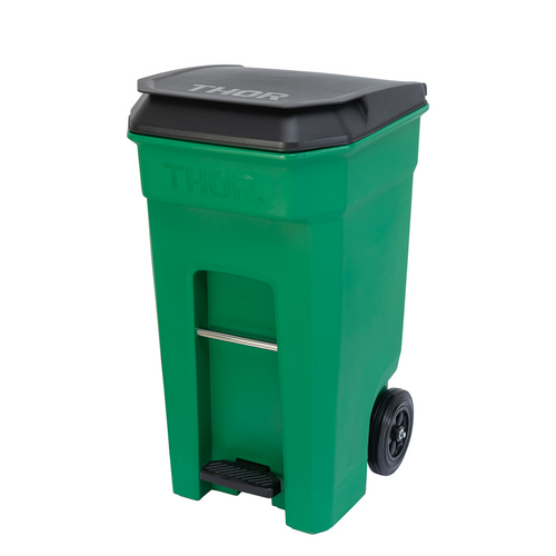 240L Step-On Roll-out Pedal Bin - Green 64.5CM X 76.0CM X 115.0CM H