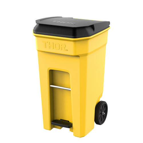 240L Step-On Roll-out Bin - Yellow 64.5CM X 76.0CM X 115.0CM H