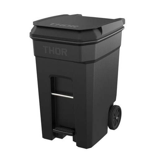 360L Step-On Roll-out Pedal Bin - Black 72.7CM X 94.9CM X 117.0CM H