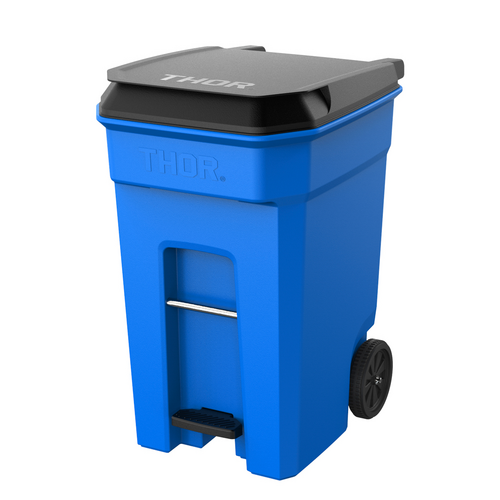 360L Step-On Roll-out Pedal Bin - Blue 72.7CM X 94.9CM X 117.0CM H