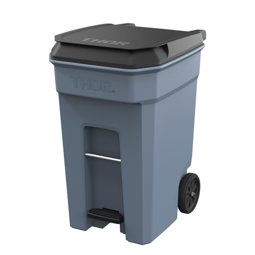 360L Step-On Roll-out Pedal Bin - Grey 72.7CM X 94.9CM X 117.0CM H