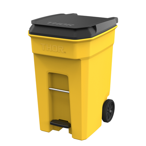 360L Step-On Roll-out Bin - Yellow 72.7CM X 94.9CM X 117.0CM H