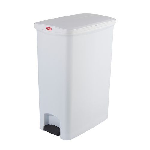 68L Svelte Step-On Bin - White 34.7CM X 54.4CM X 78.2CM H