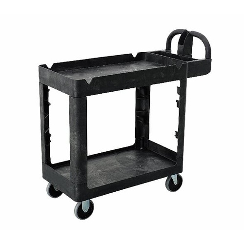 230kg Rated - 2 Tier Bitbar Utility Cart - Black