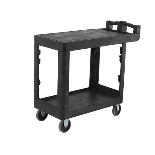 230kg Rated 2 Tier Flat Shelf Utility Cart - 970 x 435 x 960mm