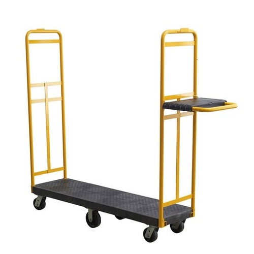 810kg Rated Heavy Duty Material Transfer U Boat Trolley Cart - Black - 1960 x 454 x1632mm