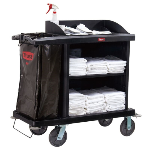 Grandmaid Cruise Housekeeping Cart Trolley - 102.4 x 51 x 109cm - Black