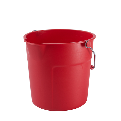 13L Plastic Round Bucket - Red