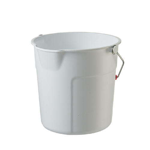 13L Plastic Round Bucket - White