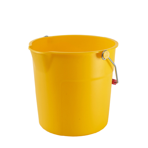 13L Plastic Round Bucket - Yellow