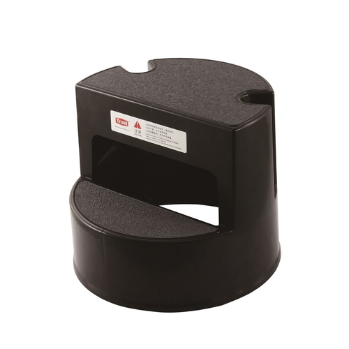 Round Safety Step W/Wheels - Black