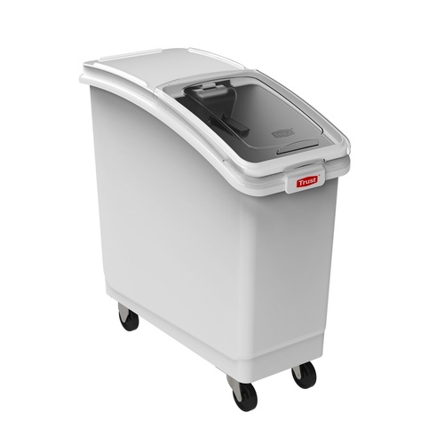 80L Mobile Ingredient Storage Bin - Food Grade - White