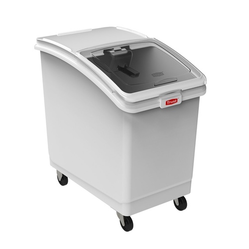 100L Mobile Ingredient Storage Bin - Food Grade - White