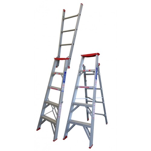 Indalex 5 Steps 150kg Rated Industrial Dual Purpose Aluminium Step Ladder