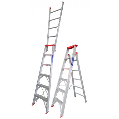 Indalex 6 Steps 135kg Rated Industrial Dual Purpose Aluminium Step Ladder