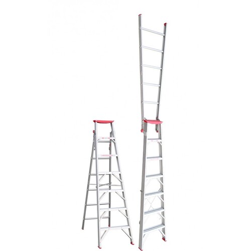 Indalex 7 Steps 120kg Rated Industrial Dual Purpose Aluminium Step Ladder