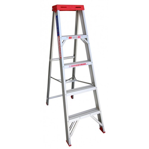 Indalex 5 Steps 135kg Rated Industrial Single Sided Aluminium Step Ladder