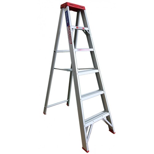 Indalex 6 Steps 135kg Rated Industrial Single Sided Aluminium Step Ladder