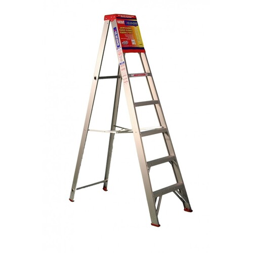 Indalex 7 Steps 120kg Rated Industrial Single Sided Aluminium Step Ladder