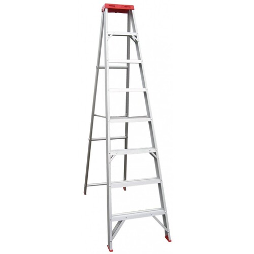 Indalex 8 Steps 120kg Rated Industrial Single Sided Aluminium Step Ladder