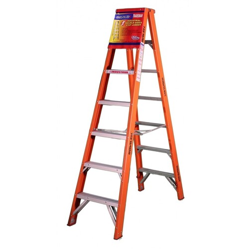 Indalex 7 Steps 120kg Rated Industrial Double Sided Fibreglass Step Ladder