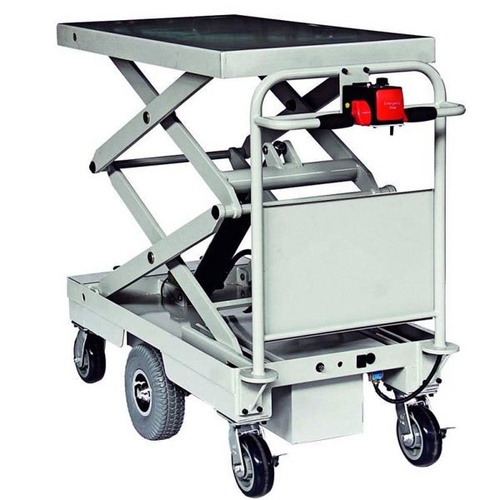 400kg Rated Powered Trolley with Powered Scissor Lift - 6 Wheel