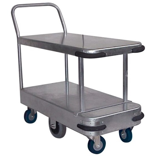 450kg Rated Heavy Duty Steel Platform Stock Trolley - Two Tier - 1140 x 565mm