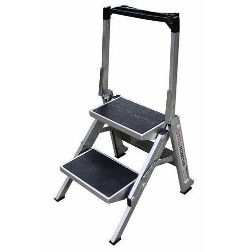 2 Step 150kg Rated Little Monstar Aluminium Single Sided Step Ladder - 0.5m