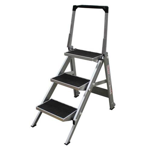 3 Steps 150kg Rated Little Monstar Aluminium Single Sided Step Ladder - 0.7m
