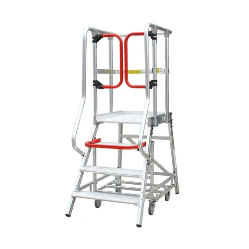 3 Steps 200kg Rated Monstar Pro Aluminium Rolling Platform Ladder