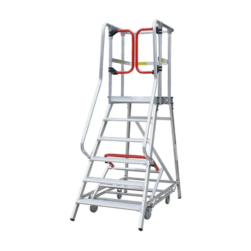 6 Steps 200kg Rated Monstar Pro Aluminium Rolling Platform Ladder
