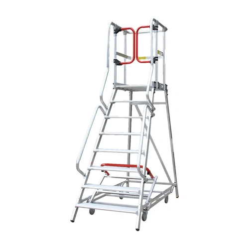 8 Steps 200kg Rated Monstar Pro Aluminium Rolling Platform Ladder