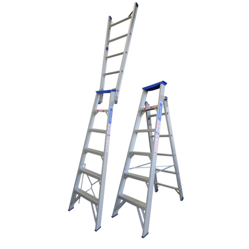 Indalex 6 Steps 150kg Rated Aluminium Dual Purpose Ladder - 1.8m