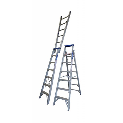 Indalex 7 Steps 150kg Rated Aluminium Dual Purpose Ladder - 2.1m