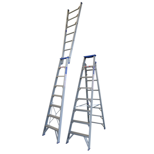 Indalex 8 Steps 150kg Rated Aluminium Dual Purpose Ladder - 2.4m