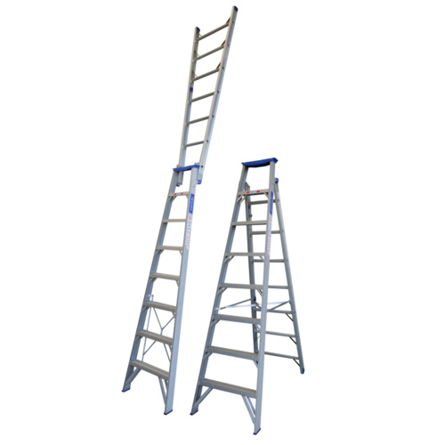 Indalex 8 Steps 150kg Rated ALuminium Dual Purpose Ladder - 2.4m