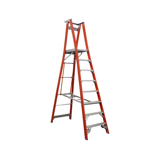 Indalex 8 Steps Pro Fibreglass Platform Ladder - 150kg Rated - 2.4m