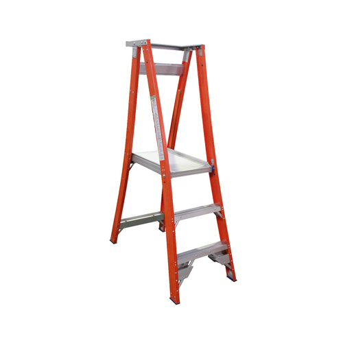 Indalex 3 Steps Pro Fibreglass Platform Ladder - 150kg Rated - 0.9m