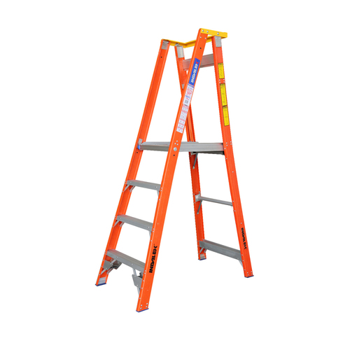 Indalex 4 Steps Pro Fibreglass Platform Ladder - 150kg Rated - 1.2m