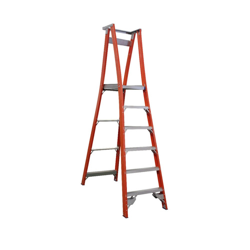 Indalex 6 Steps Pro Fibreglass Platform Ladder - 150kg Rated - 1.8m