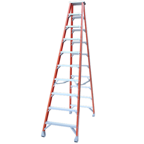Indalex 10 Steps Pro Fiberglass Double Sided Step Ladder - 3m - 180kg Rated